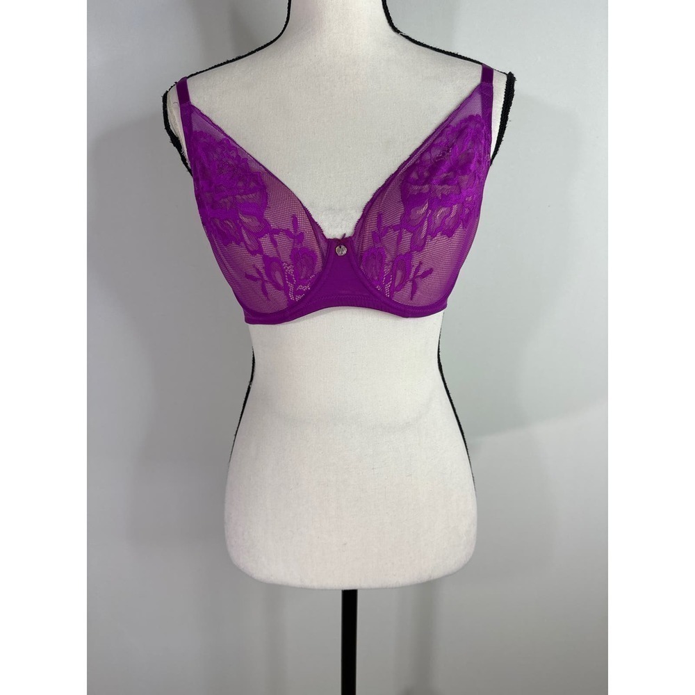 Natori padded Underwired Lace purple bra 32DDD